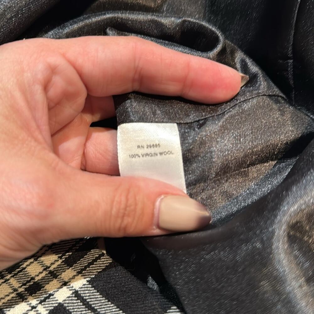 Pendleton Black And White Plaid Button Front 100%… - image 3